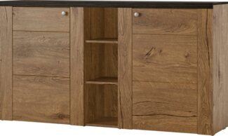 Home affaire Sideboard Larona, zeitlose Kommode mit 2 Türen, Türkommode, Breite 155 cm, Höhe 84 cm, viel Stauraum, Anrichte mit dekorativer Rahmenoptik