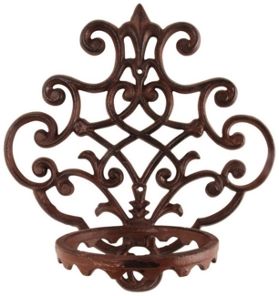 Linoows Pflanzkübel Blumentopf Wandhalter, Topfhänger, Wand Topfhalter (Set), Gründerzeit Pflanzentopf Halter aus Gusseisen