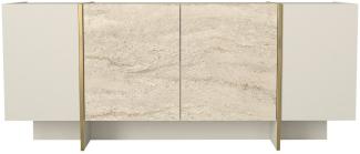 moebel17 Sideboard Veyron in Beige mit Granit Optik, mit Granit Optik