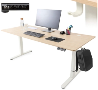 Arebos Schreibtisch Computer-Bürotisch 180x80 cm, elektrisch Memory-Funktion, 72-118 cm höhenverstellbar,Hebekapazität: 70 kg
