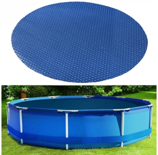 RAMROXX Solarabdeckplane 115µm Pool Solarplane Poolheizung Solarfolie Abdeckung Rund Blau 366cm