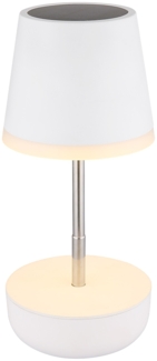 LED Tischleuchte, Solar, Höhenverstellbar, IP44, Weiß, H 25 cm