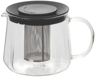 RESTO Kitchenware Teekanne Ain, hitzebeständige Glaskanne im 3D Design, Höhe ca. 12 cm, 1 l, (4-St), mit herausnehmbarem Filtersieb aus Edelstahl, im Geschenkkarton