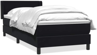 vidaXL Boxspringbett mit Matratze Schwarz 90x210 cm Samt 3317933