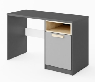 Schreibtisch Pok Schülerschreibtisch 120x50cm graphit grau weiß Buche Ibsen