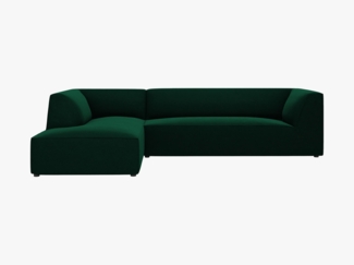 Micadoni 4-Sitzer Modular Sofa Ruby Links Samt Salvador Flaschengrün