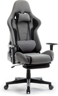 IntimaTe WM Heart Gaming Stuhl ergonomisch Stoff mit Fußstütze Grau