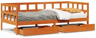 vidaXL Tagesbett mit Schubladen Wachsbraun 80x200 cm Massivholz Kiefer 3302090