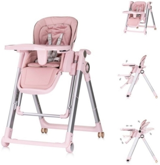 Chipolino Kinderhochstuhl 2 in 1 Super Chef Babyschaukel, Fußstütze, klappbar rosa