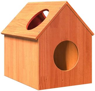 vidaXL Katzenhaus Wachsbraun 41x50x50 cm Massivholz Kiefer 859297
