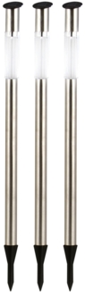 3er Set Solar-Steckleuchte, Edelstahl, H 70 cm