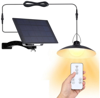 Rosnek Außen-Deckenleuchte Outdoor Solar Pendant Lights with 1/2/3/4 Head,with Remote Control, Dimmable,Timer, IP65 Waterproof