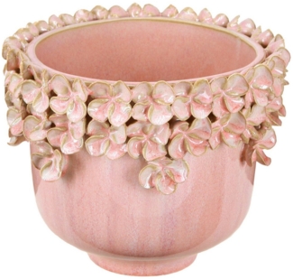 Viana Übertopf Keramik Blumentopf Rosa Ø16cm mit Blütenmuster Eleganz