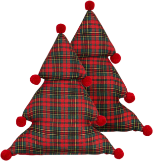 Dekokissen Weihnachtsbaum rot grün 35 x 30 cm 2er Set TREAT