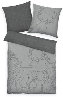 TOM TAILOR HOME Wendebettwäsche Lennart in Gr. 135x200, 155x220 oder 200x200 cm, ideal für Weihnachten, Flanell, 2 teilig, Flanell kuschelig warm im Winter, Weihnachtsbettwäsche aus Baumwolle