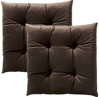 REDBEST Stuhlkissen Stuhlkissen "Kingsville" 2er-Pack, Nicky-Velours Uni