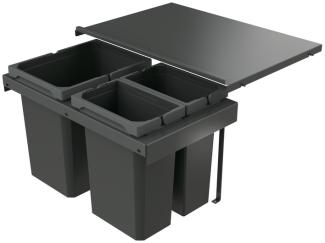 Naber 8013420 Abfallsammler Cox Stand-UP® 350 K/600-3, anthrazit, 30,5 (2x7,5/1x15,5) Liter / 60 cm Schrankbreite
