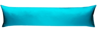 Mako Satin Seitenschläferkissen Bezug uni / einfarbig türkis 40x200 cm
