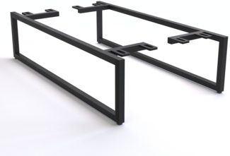 Fuß Kufe schmal 20 cm Metall Schwarz für Kastenmöbel der Tiefe 60 cm (2er Set)