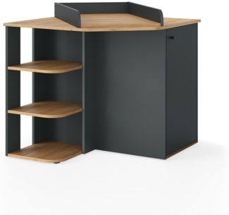 Wickelkommode Kristian Anthrazit/Artisan 85 x 77.3 cm mit Wickelaufsatz Vicco