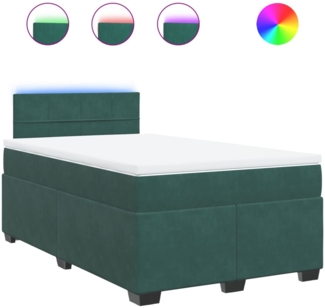 vidaXL Boxspringbett mit Matratze Dunkelgrün 120x200 cm Samt 3288585
