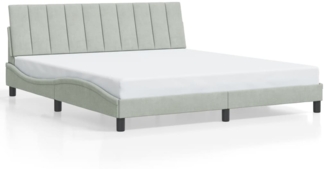 vidaXL Bettgestell ohne Matratze "Hanko" Hellgrau 180x200 cm Samt 3207861