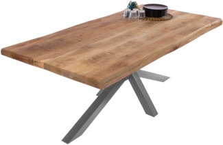 Esstisch Baumkante massiv Mango 200 x 100 Spider-Gestell silber CALI 140108965