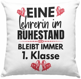 Trendation Dekokissen Trendation - Lehrerin Rente Geschenk Kissen Ruhestand Geschenkidee Abs