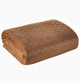 Design91 Tagesdecke LUIZ, Gesteppte Decke Zweiseitig Moderner Bettüberwurf Velours