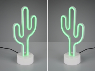 2er SET Deko LED Tischleuchte Kaktus Batterie- oder USB betrieben, Höhe 29cm