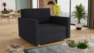 Schlafsofa Pura Midi mit Bettkasten - Polstersofa mit Schlaffunktion, Sofa, Bettsofa, Wohnlandschaft (Schwarz (Suedine 24))