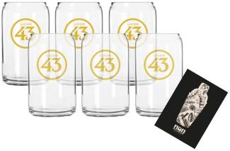 Licor 43 6er Set Longdrink Glas Gläser Set - 6x Cocktail Glas mit Logo