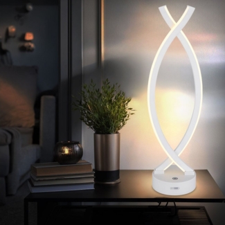 GLOBO LIGHTING LED Tischleuchte, LED-Leuchtmittel fest verbaut, Warmweiß, Wohnzimmerlampe Tischleuchte Beistellleuchte LED Touchdimmer weiß Akku