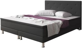 Inter Boxspringbett Esra, Webstoff Anthrazit 180x200 cm