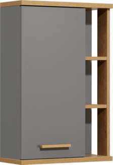 Pelipal Hängeschrank, Quickset 924, Quarzgrau Glanz/Riviera Eiche, 1 Tür, 1 Regal