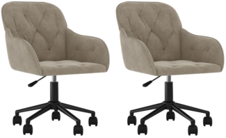 Esszimmerstühle 2 Stk. Drehbar Hellgrau Samt, Drehbar [3103421]