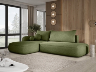 Luxusbetten24 Schlafsofa Designer Sofa Babu Bouclé, mit Stauraum und Schlaffunktion