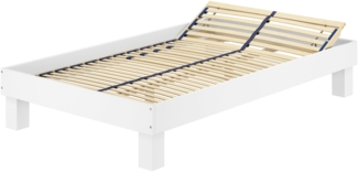 Erst-Holz Holzbett breites Futonbett 120x200 Buche mit Federholzrahmen