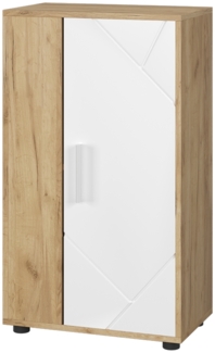 Vicco Kommode Goldkraft Eiche/Weiß 50.1x87.3 cm mit 2 Fächern, Berno