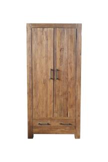 Garderobenschrank Banda Teak Holz Flurschrank Kleiderschrank Schrank Hochschrank