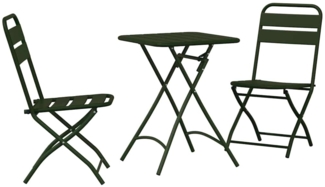vidaXL Bistrogarnitur 3 pcs Dunkelgrün Stahl 42002949