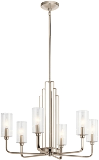 Elstead Lighting Kimrose Kronleuchter 6-Light Nickel poliert Klarglas E14