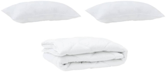 vidaXL Bettdecke mit Kissen 3 pcs Weiß Mikrofaser 3377539