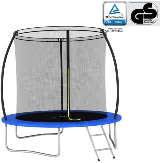 Trampolin-Set inkl. Sicherheitsnetz, Leiter und Regenschutz, Rund 150 kg, 244x55 cm