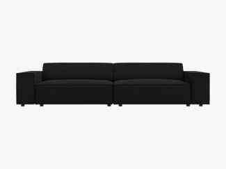 Micadoni Sofa Jodie 4-Sitzer Strukturierter Stoff Megan Schwarz