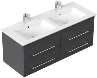 Badmöbel mit Villeroy & Boch Venticello Waschbecken 130 cm Doppel B anthrazit : Anthrazit