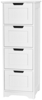 COSTWAY Badkommode, Badezimmerschrank, mit 4 Schubladen weiß