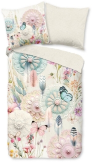 hip Satin Bettwäsche 155x220 Maysa Mandala Schmetterlinge magisch off-white 33294