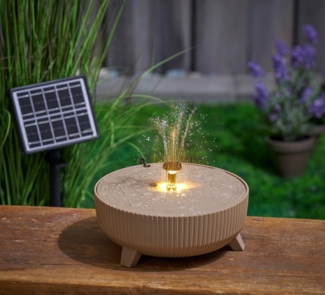 Northpoint Gartenbrunnen Solargartenbrunnen mit LED für Außenbereich