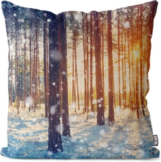 VOID Kissenbezug, (1 Stück), Winterwald Wald Winter Schnee Wandern Ausflug Weihnachten ration Bäum